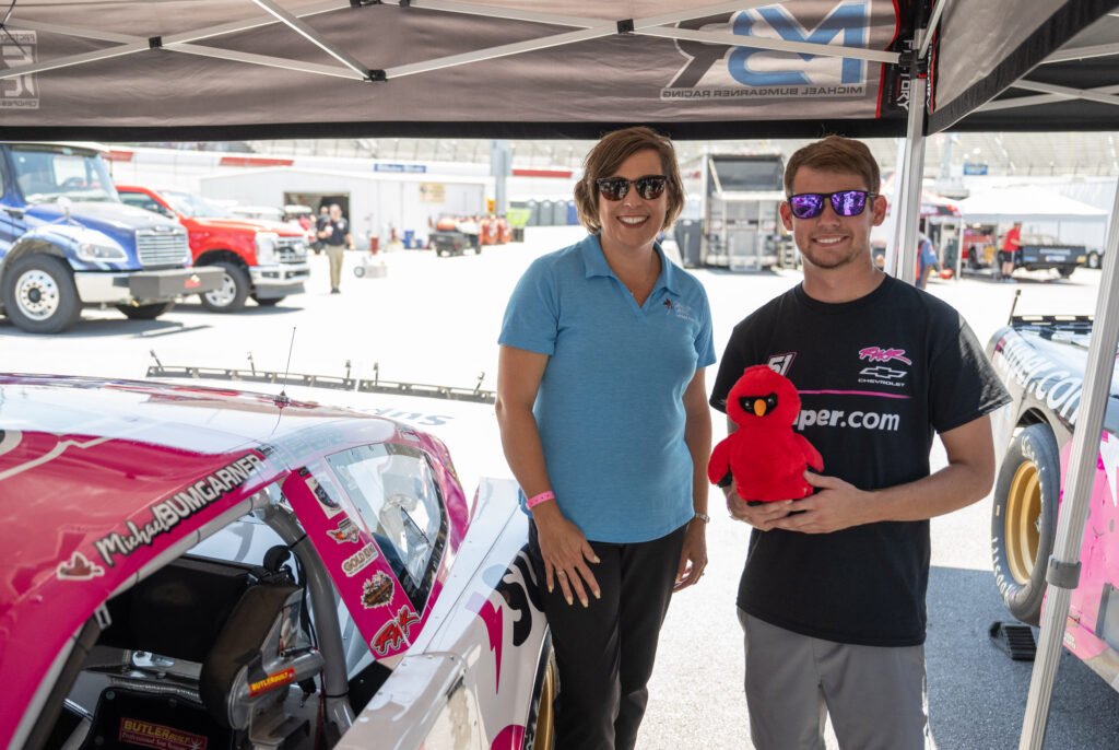 Rick Ware Racing’s Michael Bumgarner Becomes Carolina Caring Foundation’s Newest Cardinal Keeper | Bland Bumgarner 2026 Pictured Above (L-R): Tara Bland, Executive Director, Carolina Caring Foundation and Michael Bumgarner, race car driver and newest Cardinal Keepers partner.